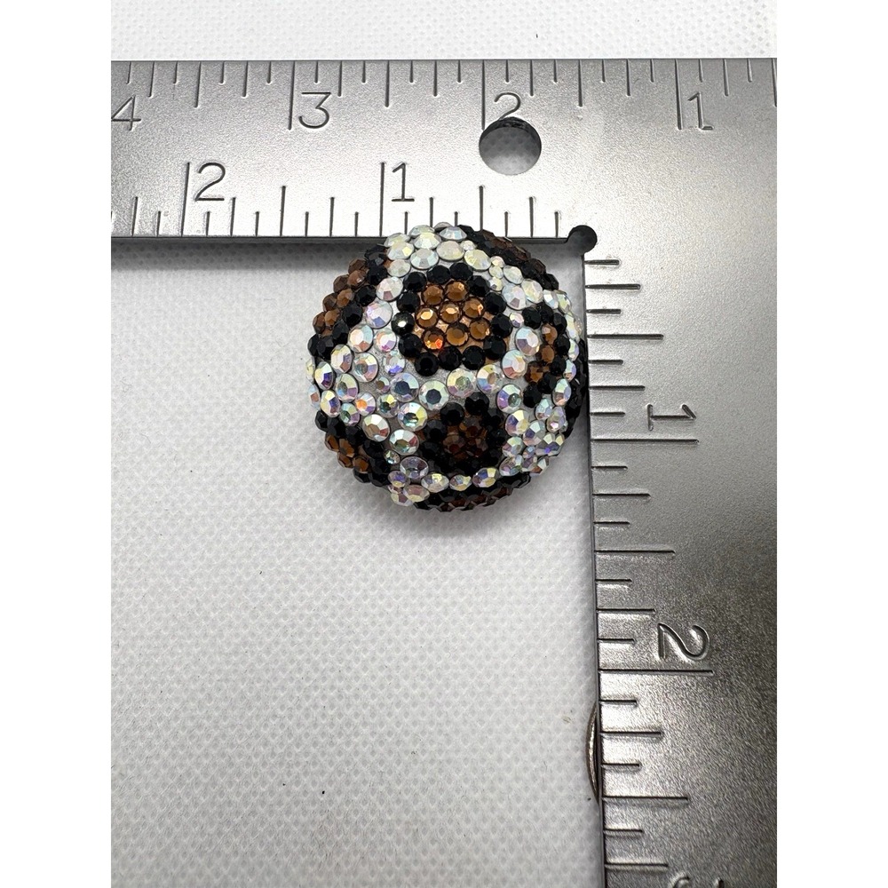 Vintage Caroline Williams Clip-On Earrings Colorful Rhinestone Leopard Print 90s - Picture 8 of 10
